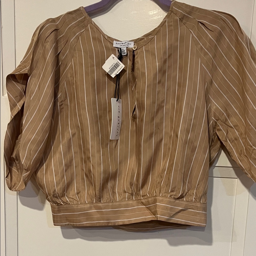 Current Air Brown Striped Blouse
